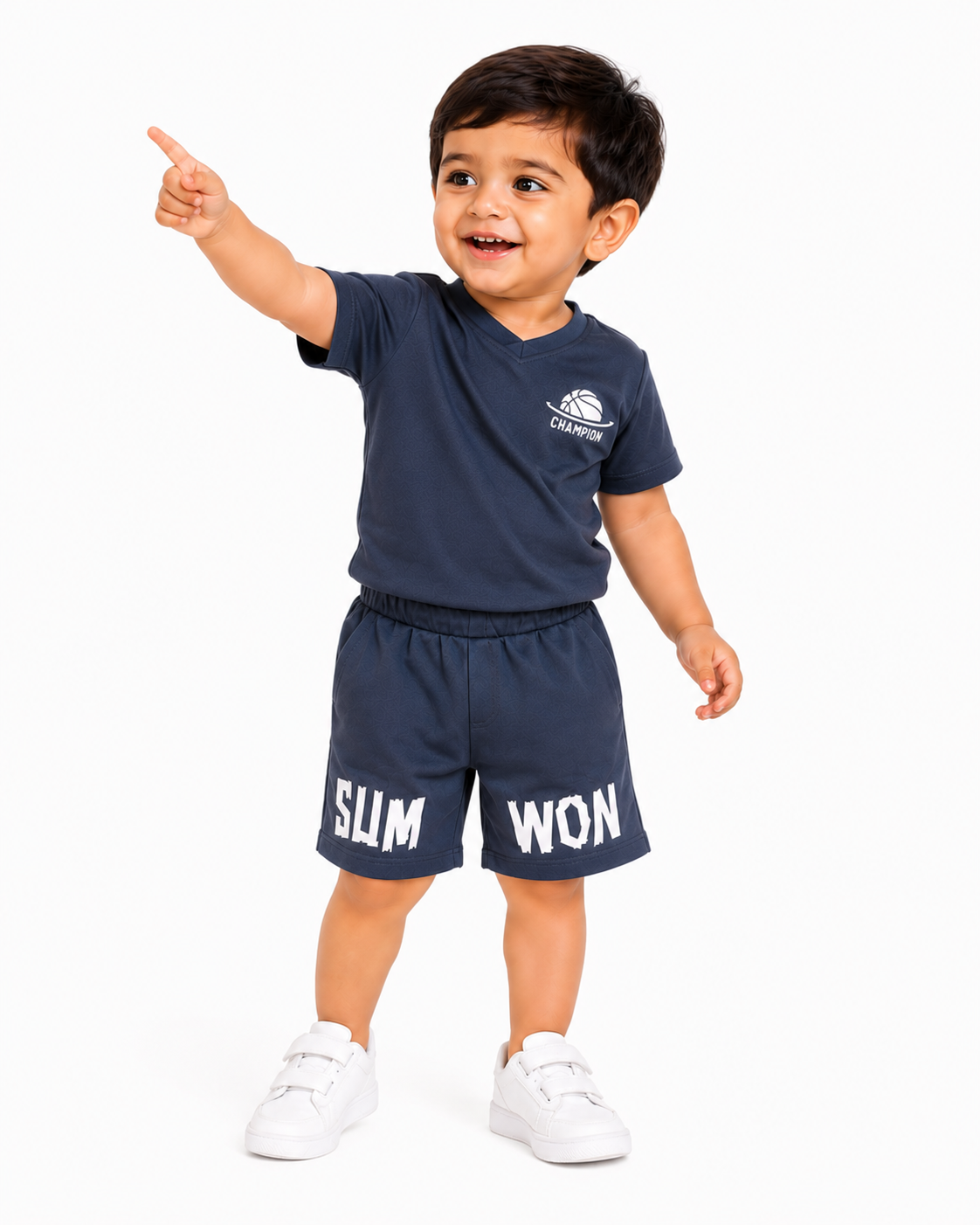 Boys Navy Shirt And Shorts Soft Cotton Clothing Set BloomUp