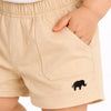Kids Off-White Elastic Waist Shorts with Front Pockets