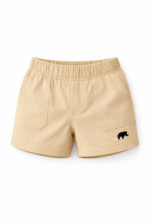 Kids Off-White Elastic Waist Shorts with Front Pockets BloomUp