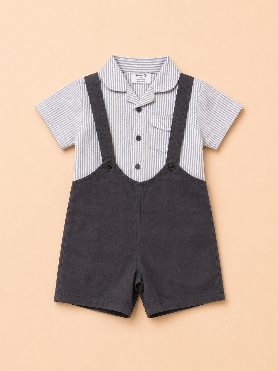Boys White Shirt With Navy Soft Cotton Kids Fashion Wear BloomUp