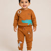 Orange “Club Safari” Animal Print Sweatshirt & Jogger Set for Kids – Soft Cotton Co-ord Winter Wear Outfit