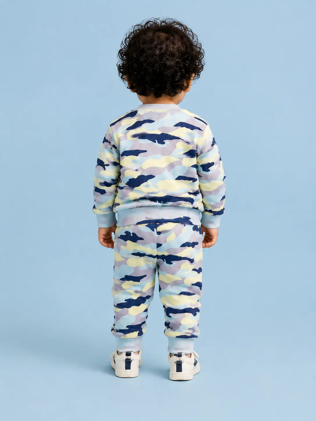 BloomUp Pastel Camo Safari Animal Sweatshirt & Jogger Set for Kids – Soft Cotton Blend Co-ord Outfit for Boys & Girls