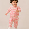 Peach Pink Tiger Print Co-ord Set for Baby Girls – Soft Sweatshirt & Jogger Pants Kids Outfit