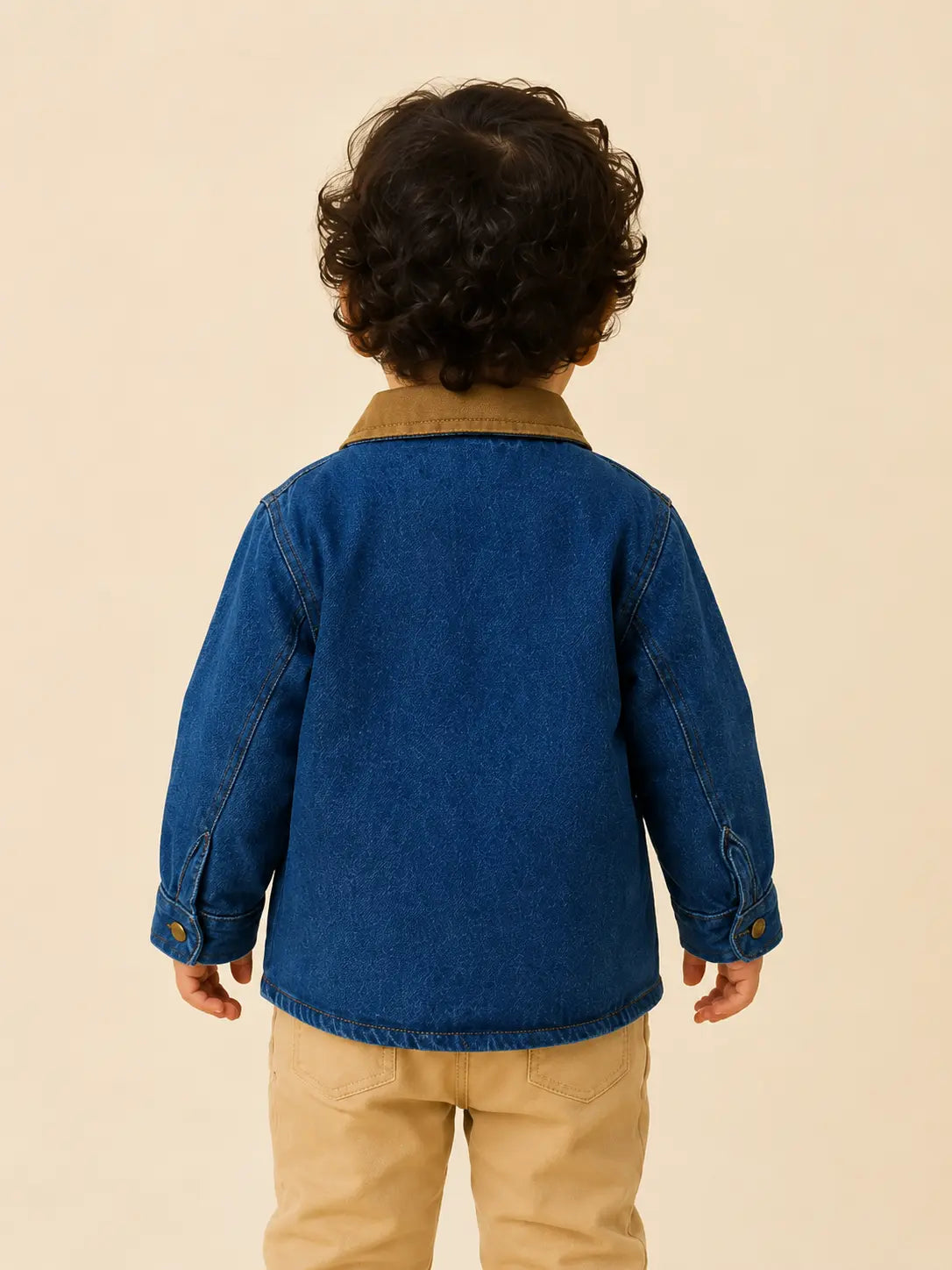 BloomUp Blue Denim Button-Down Jacket for Baby Boys – Classic Collared Casual Kids Outerwear