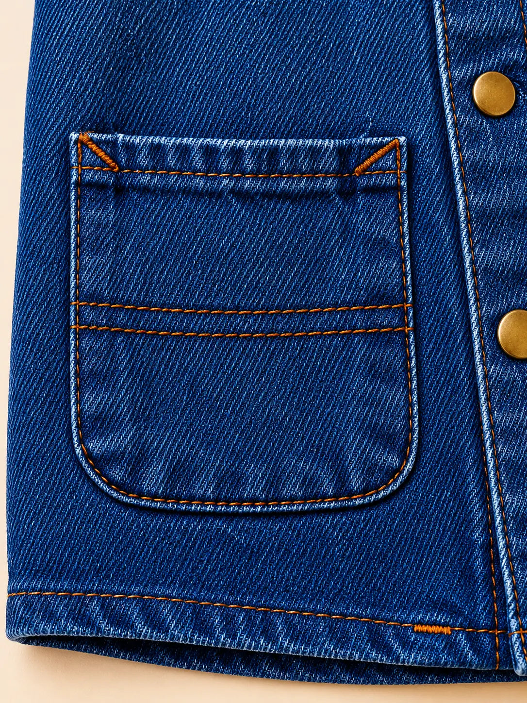 BloomUp Blue Denim Button-Down Jacket for Baby Boys – Classic Collared Casual Kids Outerwear