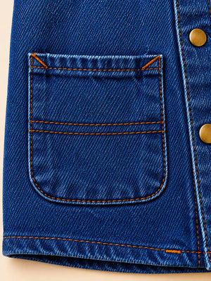 BloomUp Blue Denim Button-Down Jacket for Baby Boys – Classic Collared Casual Kids Outerwear