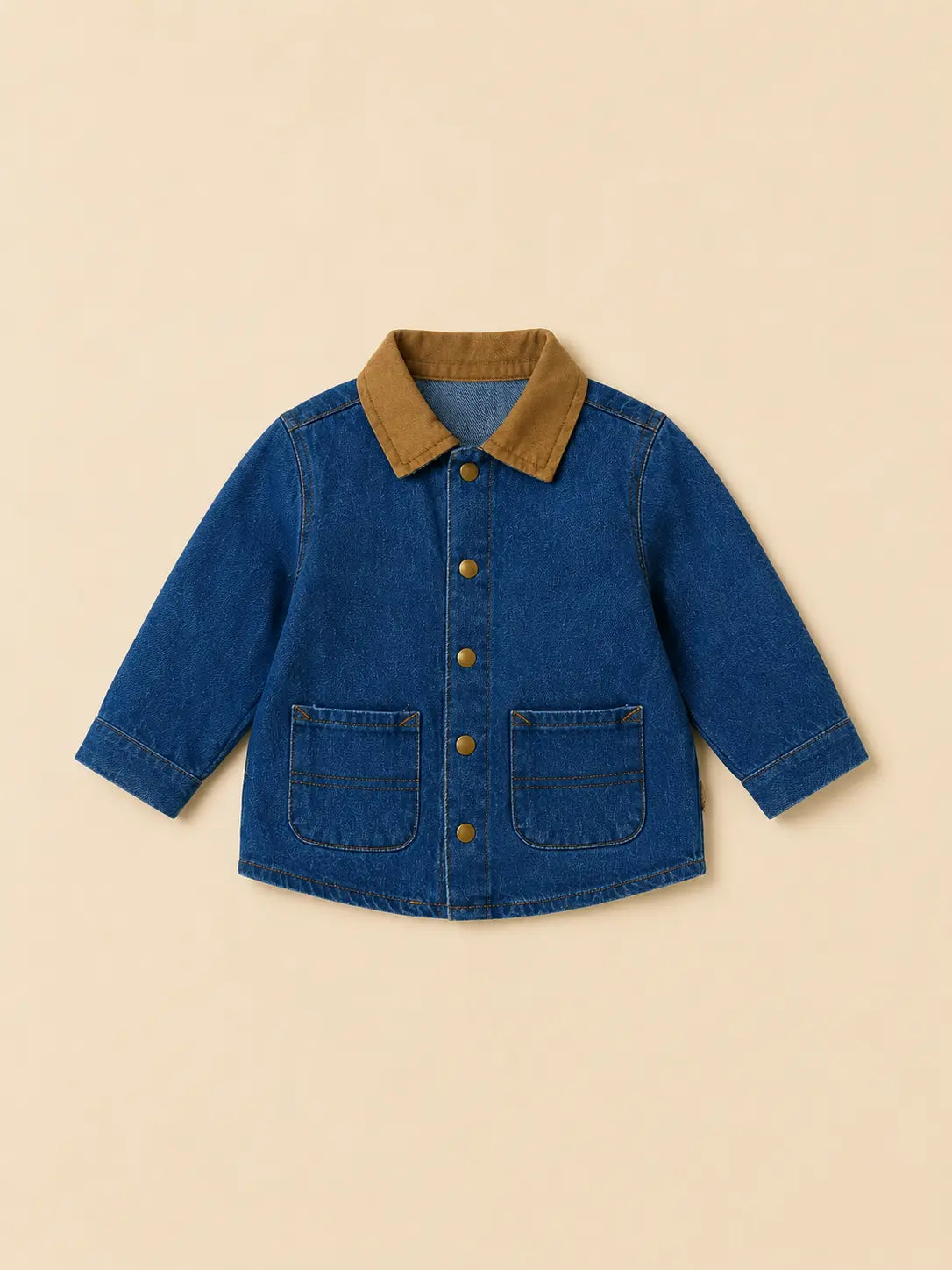 BloomUp Blue Denim Button-Down Jacket for Baby Boys – Classic Collared Casual Kids Outerwear