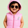 Pink Hooded Puffer Vest for Boys – Lightweight Sleeveless Winter Jacket for Kids