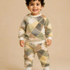 Patchwork Print Sweatshirt & Joggers Set for infants– Cozy & Stylish Boys Outfit