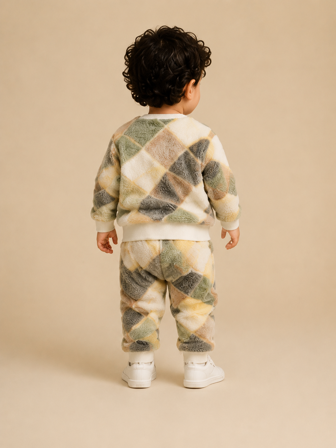 Patchwork Print Sweatshirt & Joggers Set for Toddlers – Cozy & Stylish Boys/Girls Outfit BloomUp