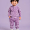Lavender Corduroy Co-ord Set for Baby Boys – Soft Henley Sweatshirt & Jogger Pants Set