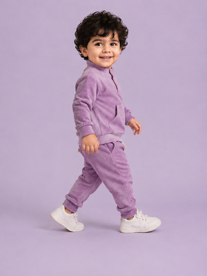 Purple Corduroy Sweatshirt & Joggers Set for Toddlers – Cozy & Stylish Boys Outfit BloomUp