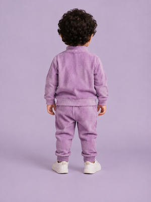 Purple Corduroy Sweatshirt & Joggers Set for Toddlers – Cozy & Stylish Boys Outfit BloomUp