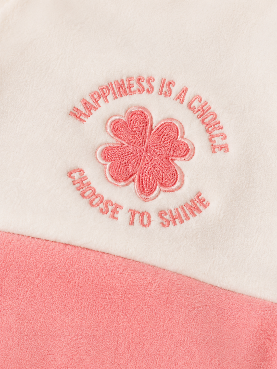 Pink & Ivory Fleece Co-ord Set for Girls – Half Zip Sweatshirt & Jogger Pants Set BloomUp