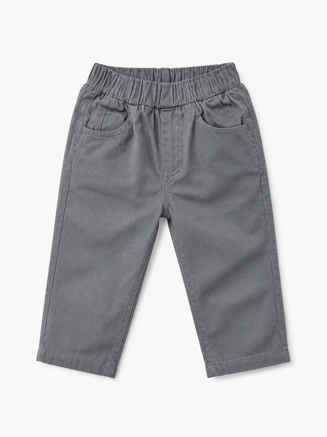 BloomUp Grey Elastic Waist Kids Cotton Pants – Soft Stretchable Casual Wear Bottom