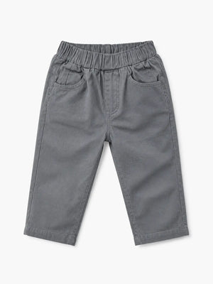 BloomUp Grey Elastic Waist Kids Cotton Pants – Soft Stretchable Casual Wear Bottom