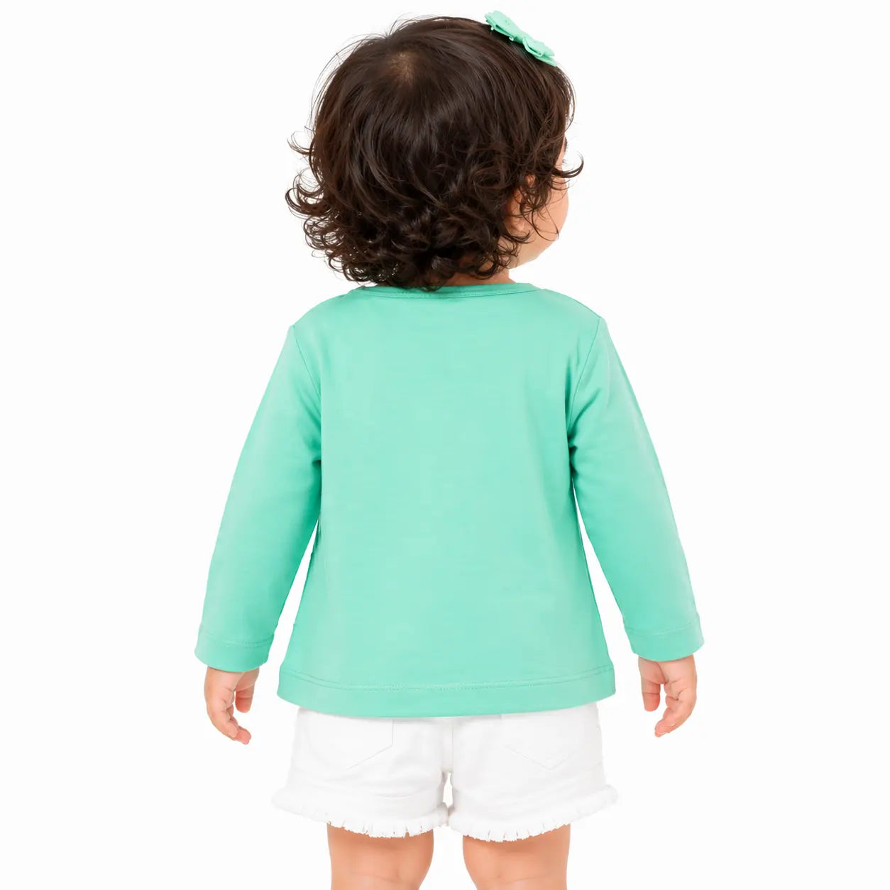Mint Green Elephant Graphic Kids Top – Soft Cotton Full Sleeve Winter Wear for  Girls BloomUp