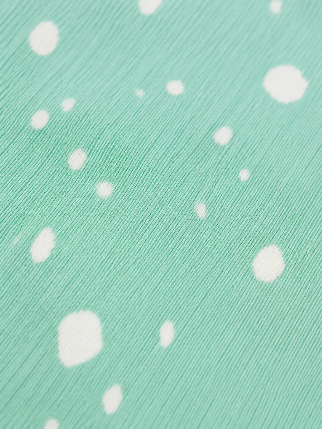 BloomUp Mint Green White Splatter Print Ribbed Ruffle Top & Leggings Set for Girls – Soft Cotton Blend Baby Co-ord Outfit