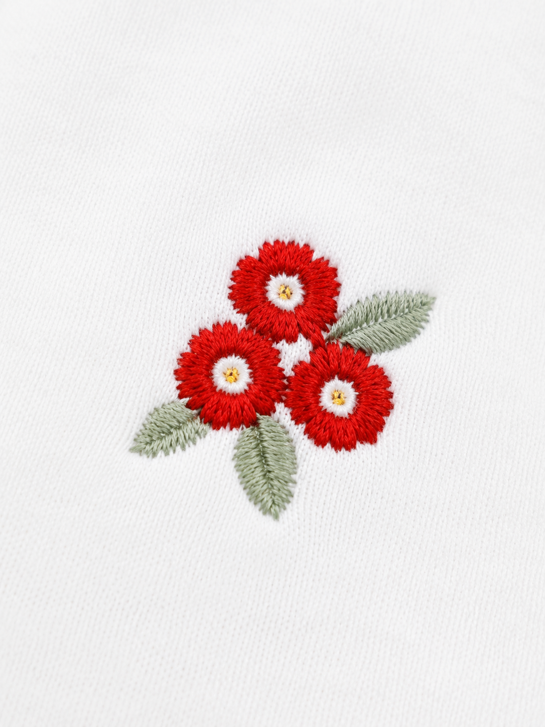 White Floral Embroidered Sweatshirt for Girls – Soft Cotton Fleece Winter Pullover BloomUp