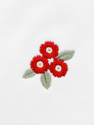 White Floral Embroidered Sweatshirt for Girls – Soft Cotton Fleece Winter Pullover BloomUp