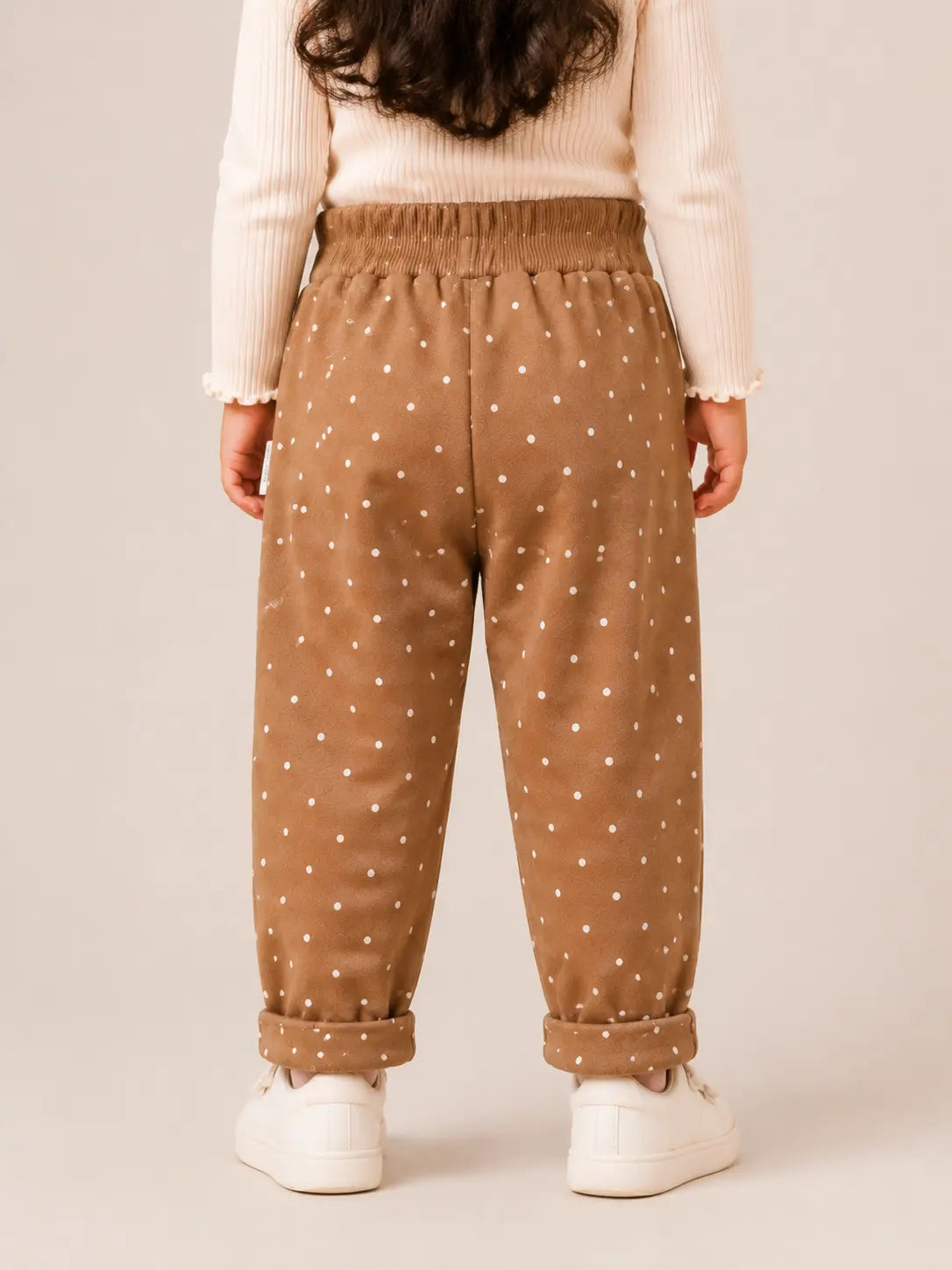 BloomUp Brown Polka Dot Cotton Pants for Kids – Soft Stretchy Everyday Wear Comfort Fit Trousers for Boys & Girls