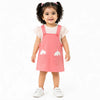 Baby Girls Peach Pinafore Dress with Strawberry Pocket Detail & Striped Tee Set