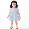 Light Blue Striped Kids Dress – Soft Cotton Summer Wear for Girls