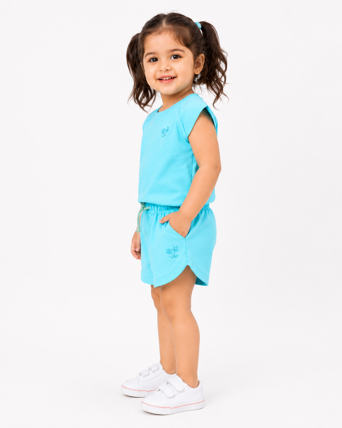 Boys Petrol Blue Pull On Soft Cotton Clothing Set BloomUp