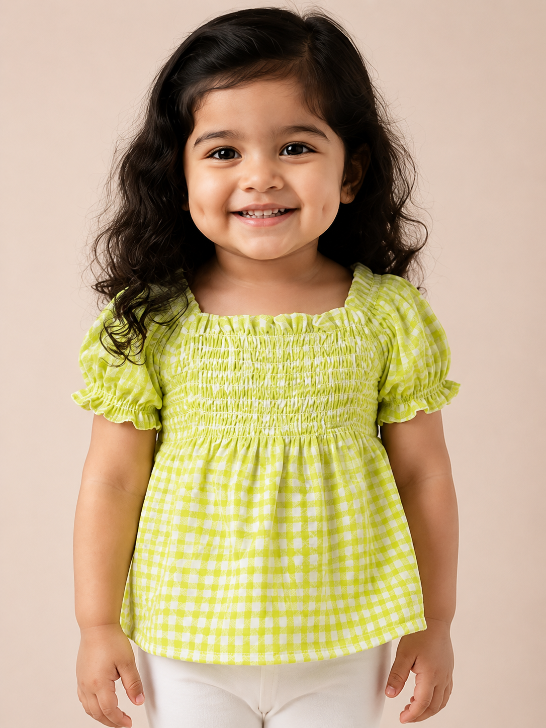 Yellow Gingham Smocked Kids Dress – Soft Cotton Summer Wear for Girls BloomUp