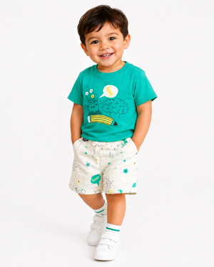 Boys Peach Pull On Cotton Soft Clothing Set BloomUp