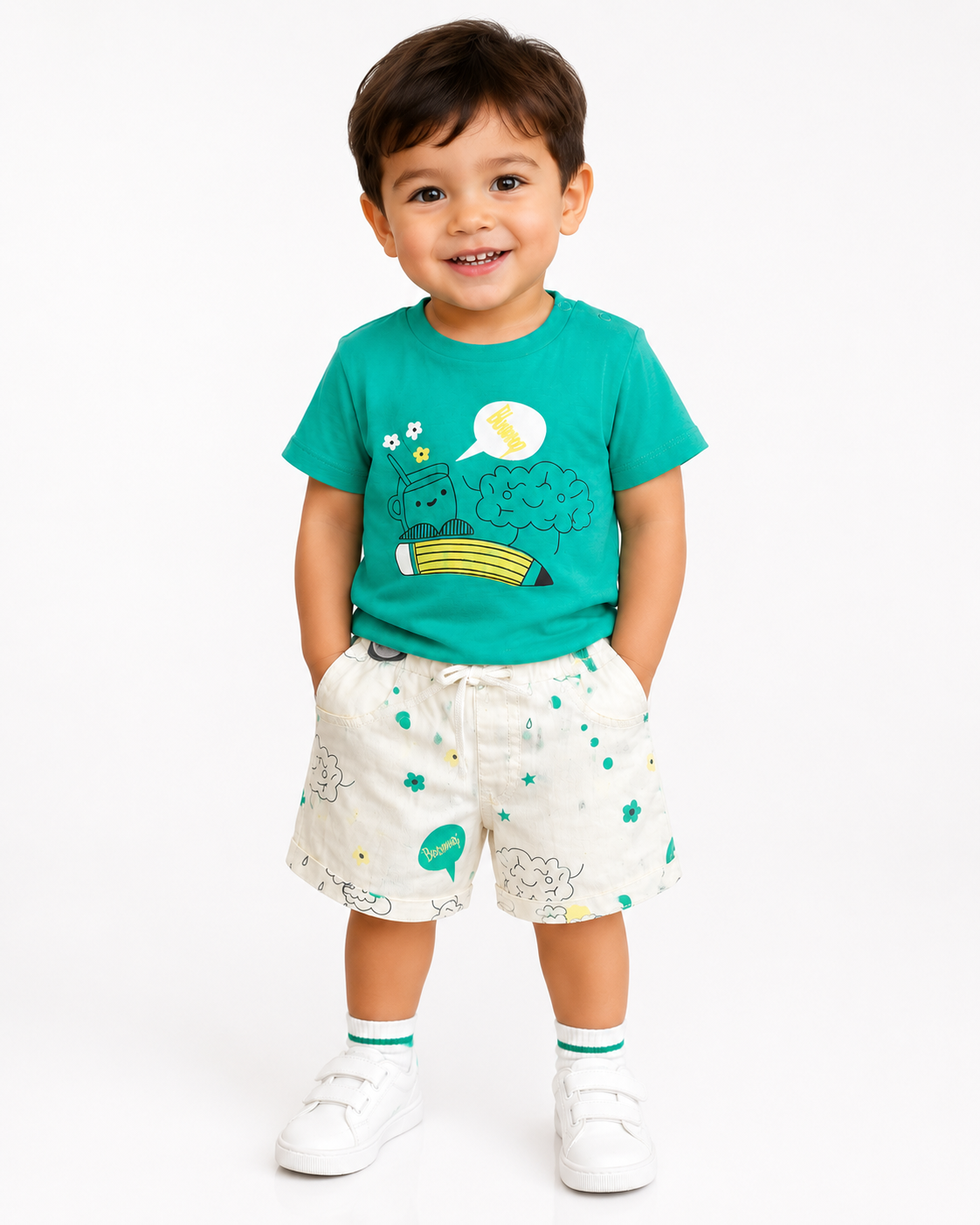 Boys Peach Pull On Cotton Soft Clothing Set BloomUp