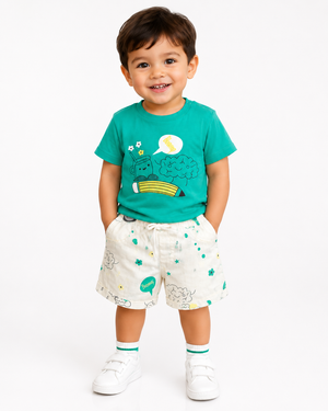 Boys Peach Pull On Cotton Soft Clothing Set BloomUp