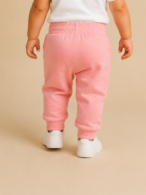Pink Toddler Joggers with Cat Embroidery – Fun & Comfortable Girls Pants BloomUp