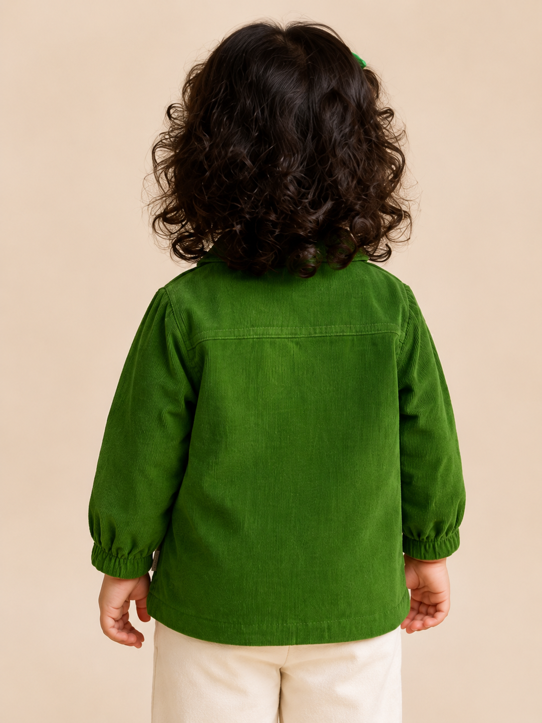 Green Button-Up Cotton Shirt for Toddler Girls – Soft & Comfortable Daily Wear BloomUp