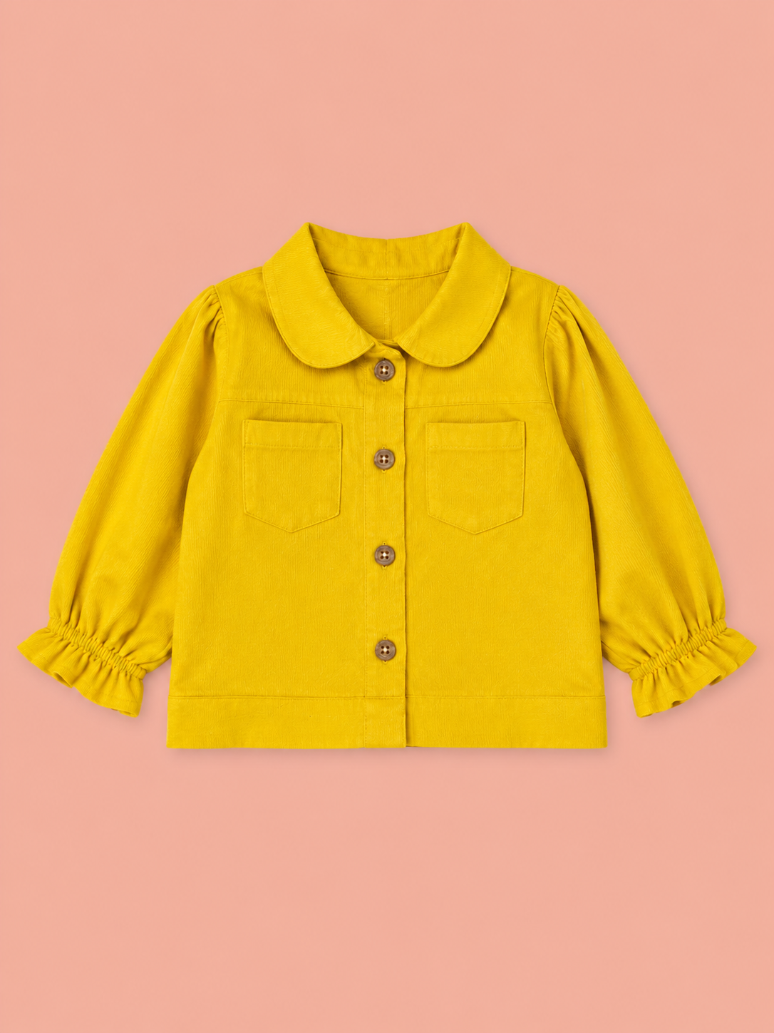 Yellow Button-Up Cotton Shirt for Toddler Girls – Soft & Comfortable Daily Wear BloomUp