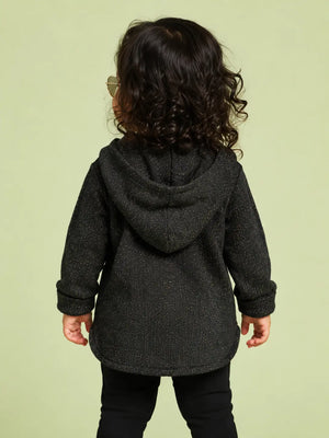 BloomUp Black Hooded Full Sleeve Henley T-Shirt for Boys – Soft Cotton Casual Wear with Hood