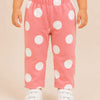 Coral Pink Polka Dot Pants for Girls – Soft Cotton Kids Daily Wear Bottoms