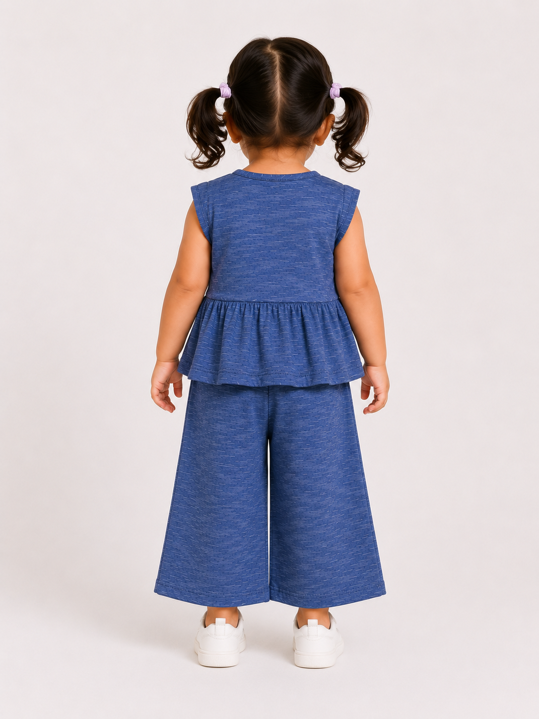Girls Denim Blue Sleeveless Jumpsuit Soft Cotton Clothing Set BloomUp