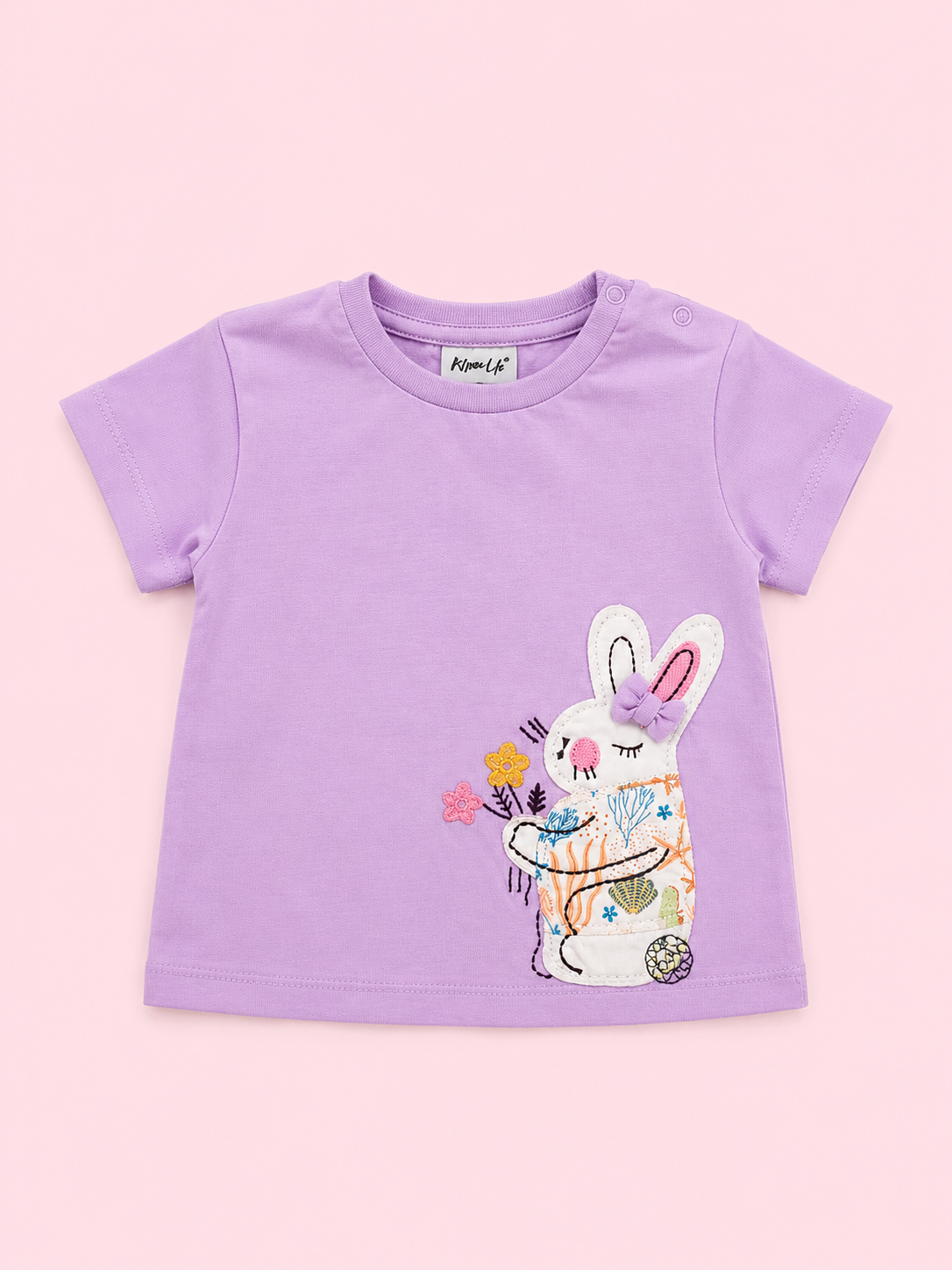 Girls Lavender Short Sleeved Shirt Soft Cotton T-Shirt Boys BloomUp