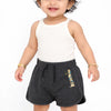 Kids Anthracite Printed Drawstring Casual Shorts