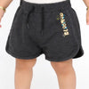 Kids Anthracite Printed Drawstring Casual Shorts