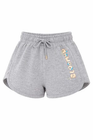 Kids Grey Printed Drawstring Casual Shorts BloomUp