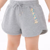 Kids Grey Printed Drawstring Casual Shorts