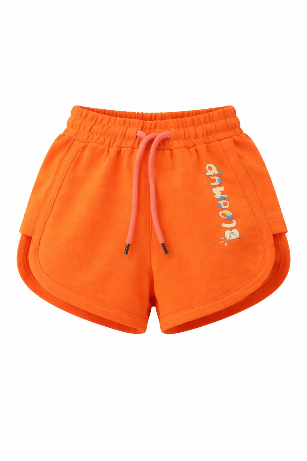 Kids Orange Printed Drawstring Casual Shorts BloomUp
