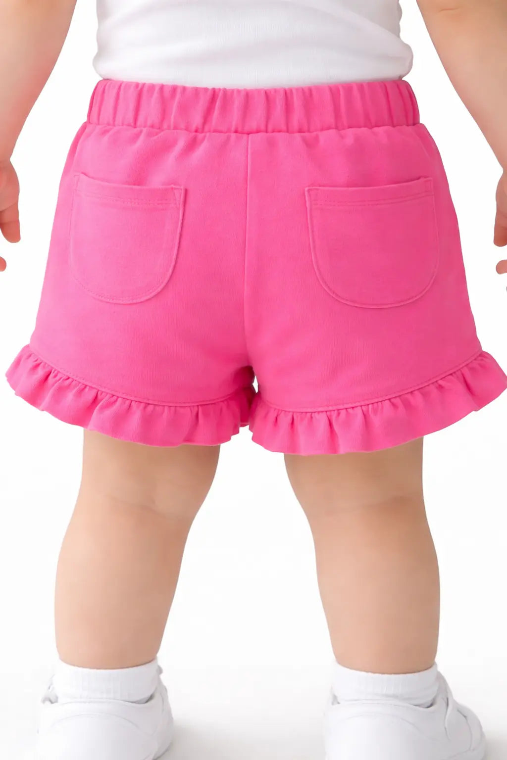 Girls Hot Pink Bow Detail Ruffle Shorts BloomUp