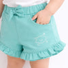 Girls Mint Green Bow Detail Ruffle Shorts