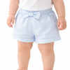 Girls Sky Blue Striped Shorts with Bow Detail
