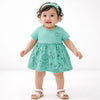 Mint Green Animal Print Kids Dress – Soft Cotton Summer Wear for Girls