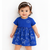 Royal Blue Animal Print Cotton Dress – Soft & Comfortable Summer Wear for Baby Girls