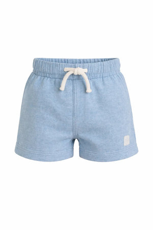 Kids Sky Blue Cotton Shorts with Drawstring Waist BloomUp